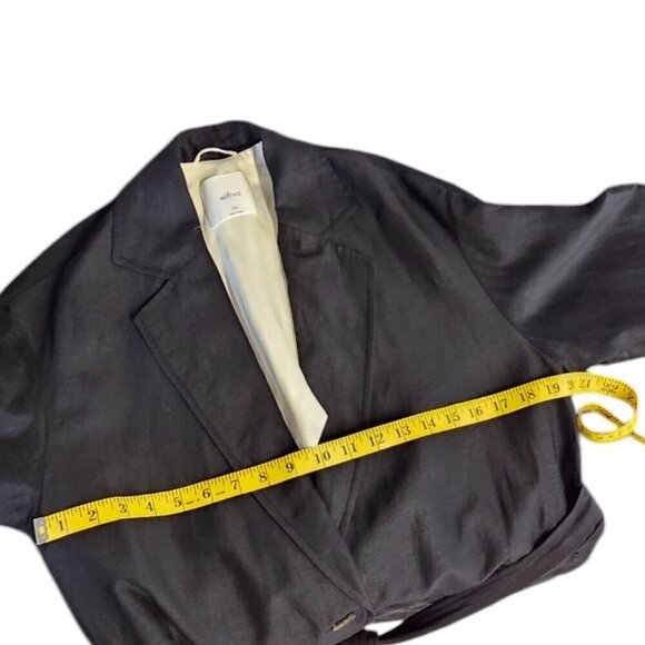 Aritzia Wilfred Novella Belted Oversized Blazer Jacket, Black, Linen Blend, XXS - Picture 5 of 8
